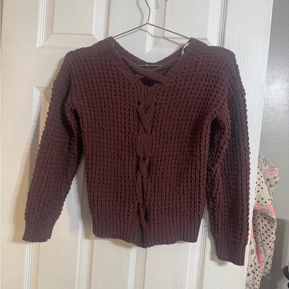 Women's Cable Knit Sweater - Brown